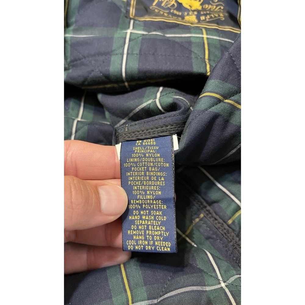 Polo Ralph Lauren Quilted Vest Mens 2XLT Black Plaid Lined Equestrian Polo Club - Picture 5 of 9
